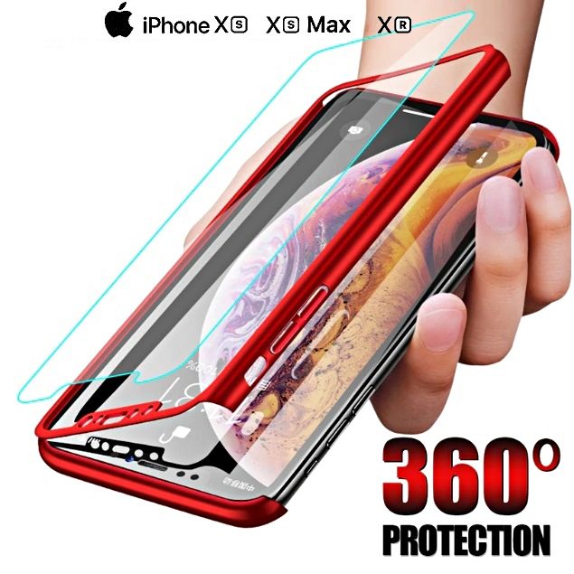 COVER per Iphone X XS/ Max /XR Fronte Retro 360° PELLICOLA VETRO TEMPERATO